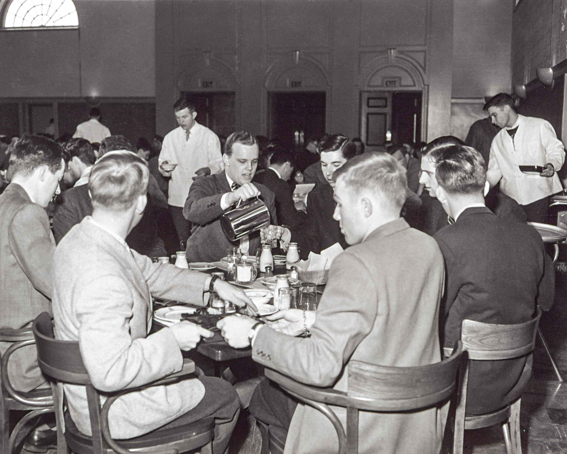Brown students at dinner in the Ratty circa mid 50s